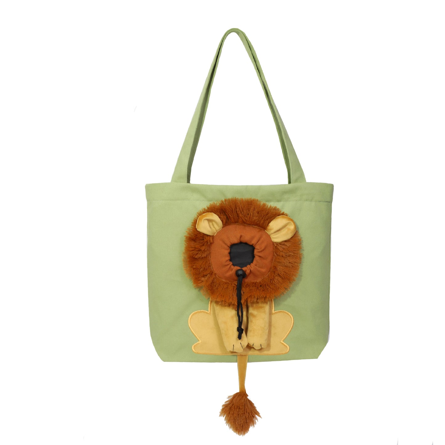 Lion Design Pet Carrier Backpack – Breathable Canvas Sling for Small Dogs & Cats (Up to 5 lbs)