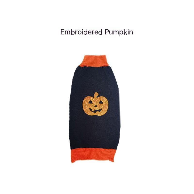 Halloween Dog Sweater – Cozy Knit Pet Outfit for Small Dogs