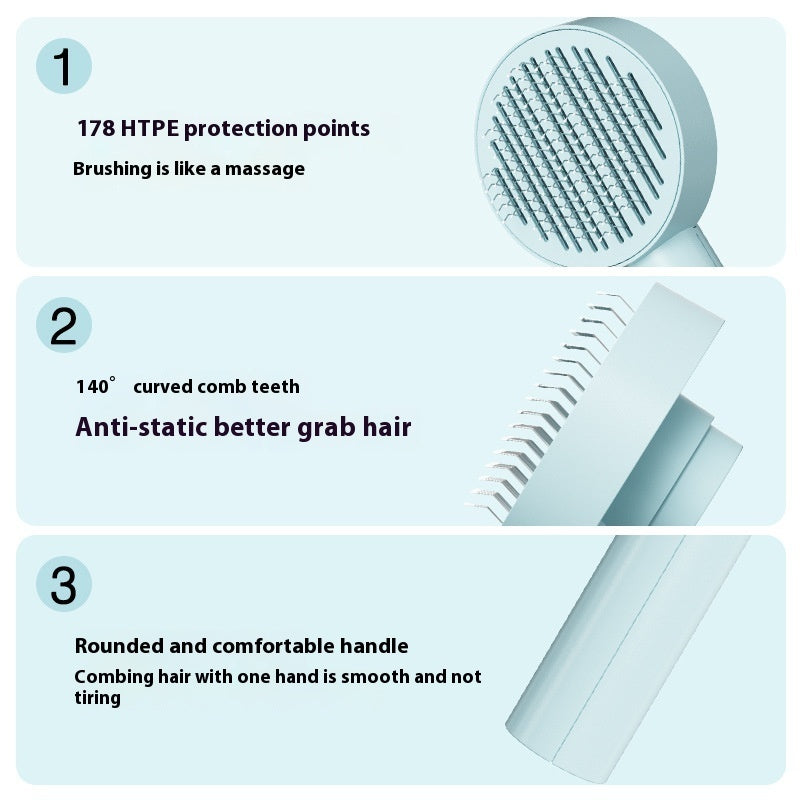 Self-Cleaning Pet Hair Remover Brush – Easy Fur & Lint Removal for Dogs & Cats