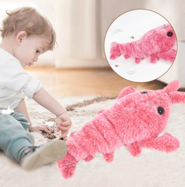 Interactive Jumping Lobster Cat Toy – USB Rechargeable Plush