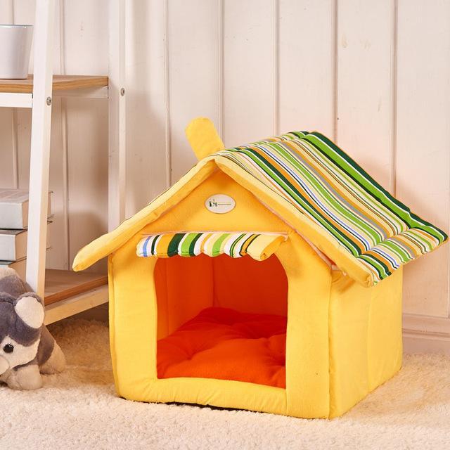 Folding Pet House & Bed – Dual Purpose Warm Cat & Dog House