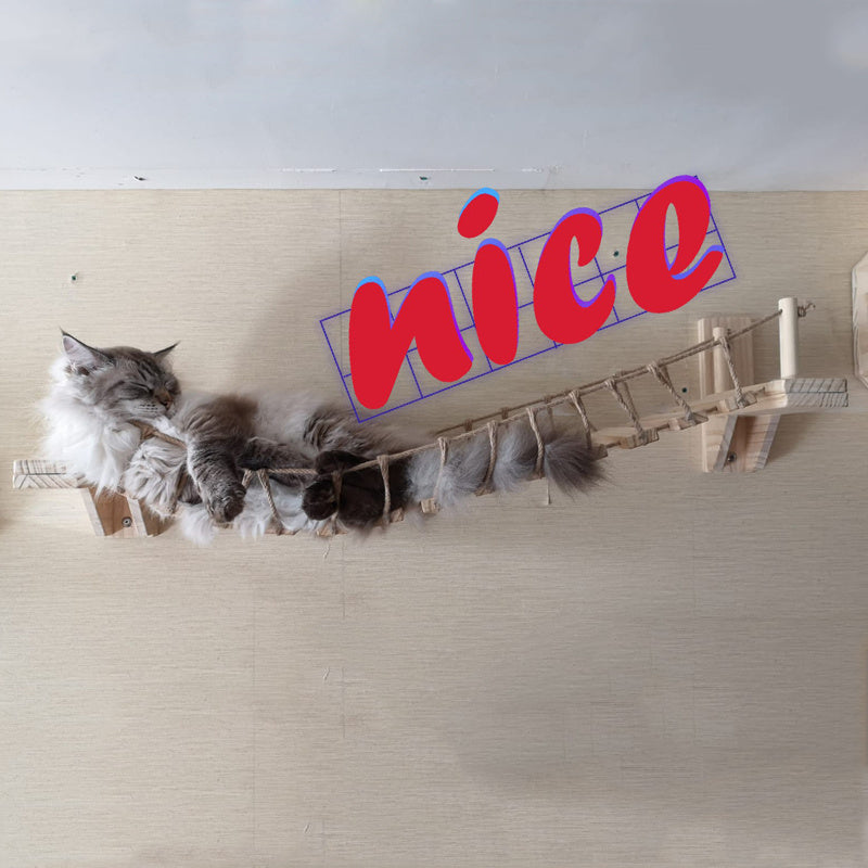 Wall-Mounted Cat Scratching Post – Sisal Rope & Pine Wood Pet Furniture
