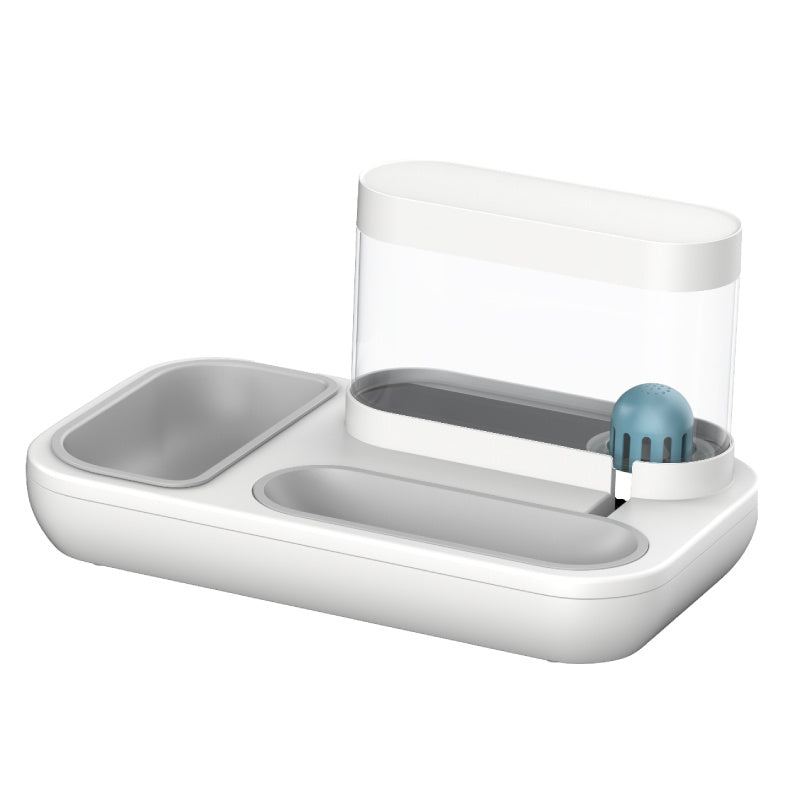 1.5L Double Pet Bowl with Water Dispenser – Food & Water Feeder for Cats & Dogs
