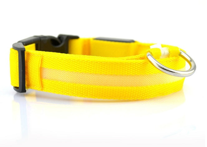 LED Nylon Dog Leash & Collar Set – Glow-in-the-Dark Flashing Pet Gear for Night Safety