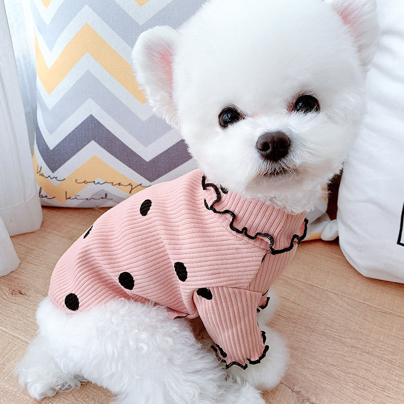 Polka Dot Cotton Pet Shirt – Cute Dog & Cat Outfit