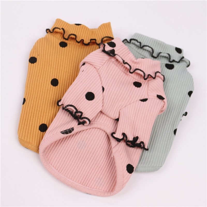Polka Dot Cotton Pet Shirt – Cute Dog & Cat Outfit