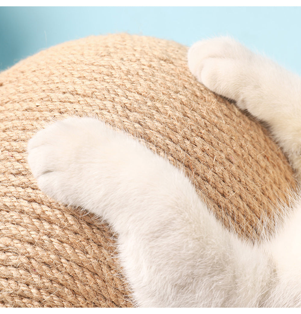 Wooden Cat Scratch Ball – Furniture Protection Toy with Hemp Rope
