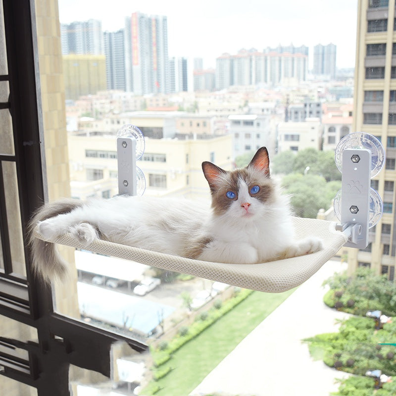 Luxury Plush Cat Window Perch – Suction Cup Hanging Bed