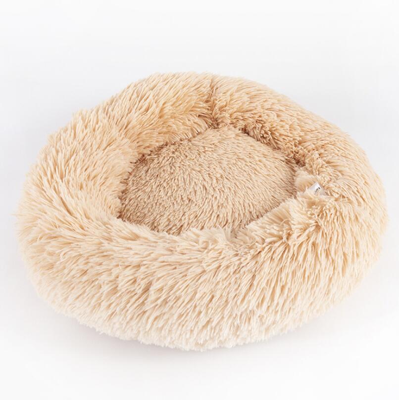 Luxury Calming Donut Pet Bed – Anti-Anxiety Plush Bed for Dogs & Cats