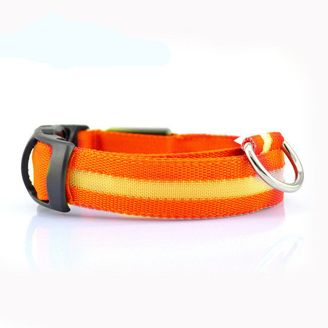 LED Nylon Dog Leash & Collar Set – Glow-in-the-Dark Flashing Pet Gear for Night Safety