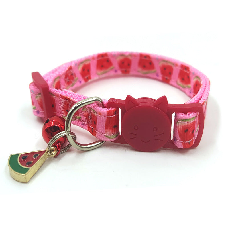 Pat Aegis Fruit Print Nylon Pet Collar – Adjustable Cute Dog & Cat Collar