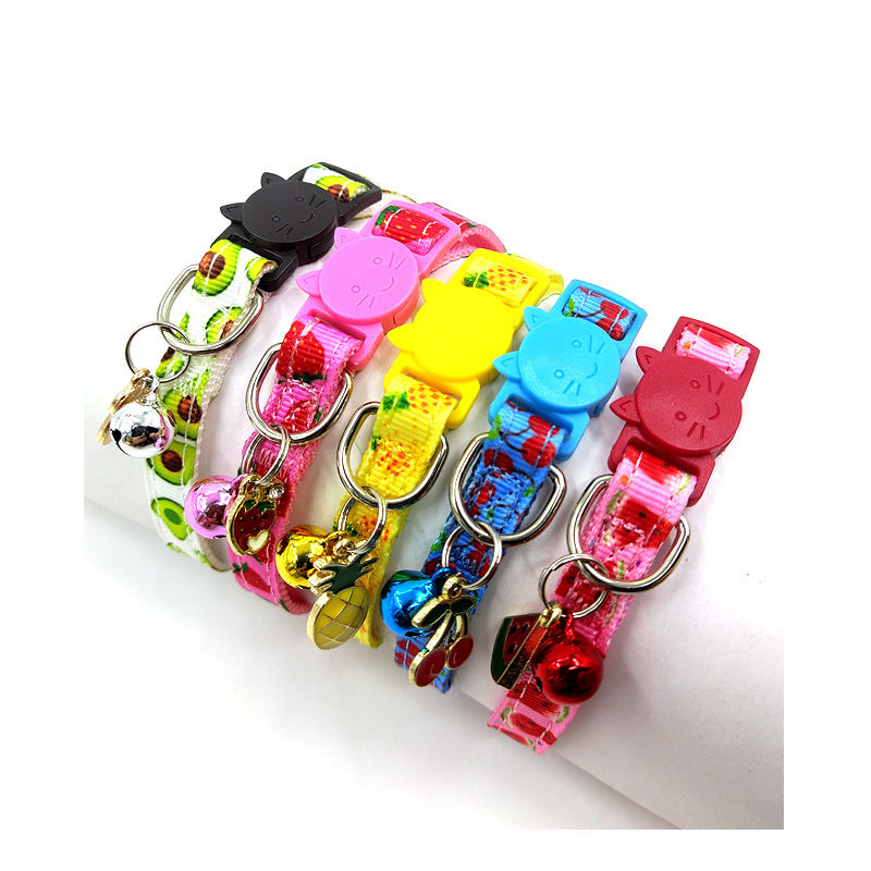 Pat Aegis Fruit Print Nylon Pet Collar – Adjustable Cute Dog & Cat Collar