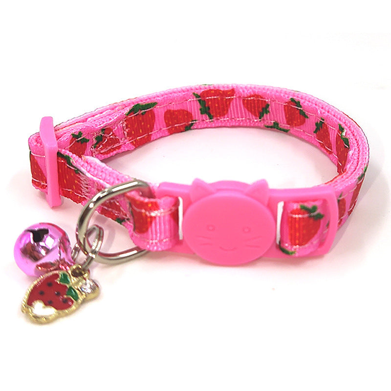Pat Aegis Fruit Print Nylon Pet Collar – Adjustable Cute Dog & Cat Collar
