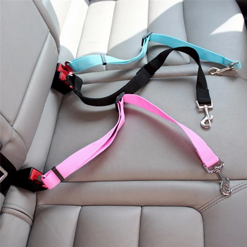 Adjustable Pet Car Seatbelt – Safety Harness for Dogs & Cats