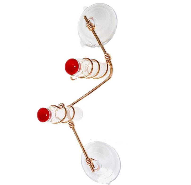Handmade Copper Wire Hummingbird Feeder – PET Bottle Garden Feeder with Suction Cups