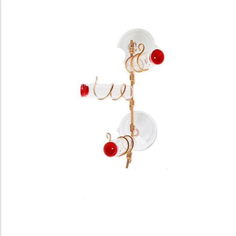 Handmade Copper Wire Hummingbird Feeder – PET Bottle Garden Feeder with Suction Cups