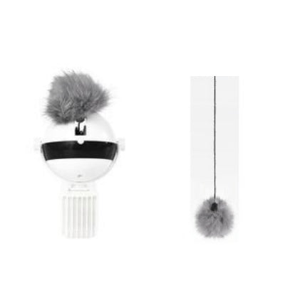 Interactive Electric Cat Toy with Rope & Real Fur Ball – Fun Play Ball for Cats
