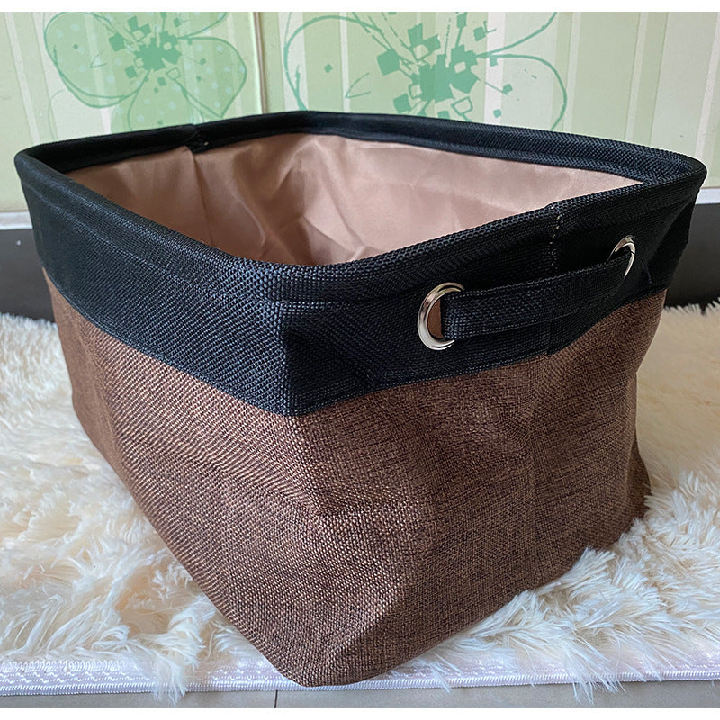 Linen Pet Storage Basket – Foldable Organizer for Pet Toys, Clothes & Accessories