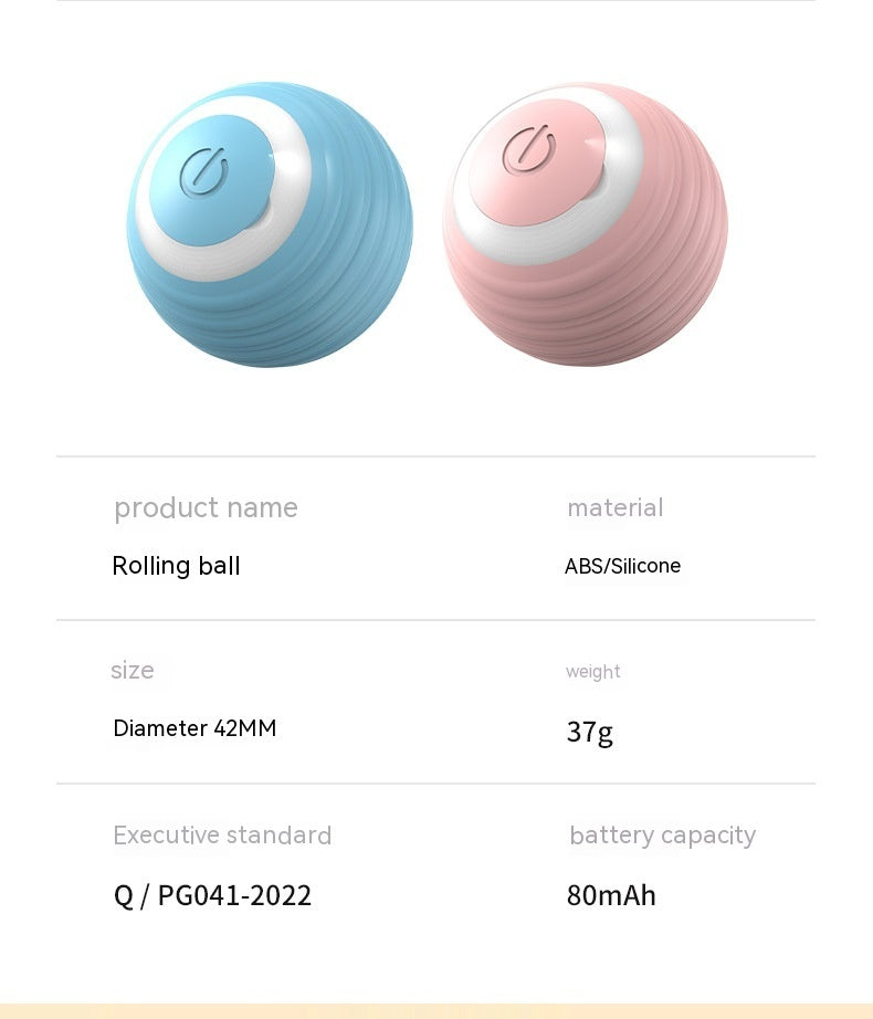 Rechargeable Cat Interactive Ball Toy – Automatic Rolling Silicone Play Ball