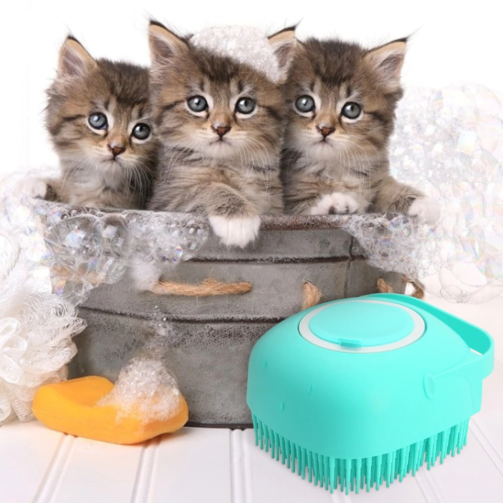 2-in-1 Silicone Soap Scrubber Dispenser – Bath Brush & Massager