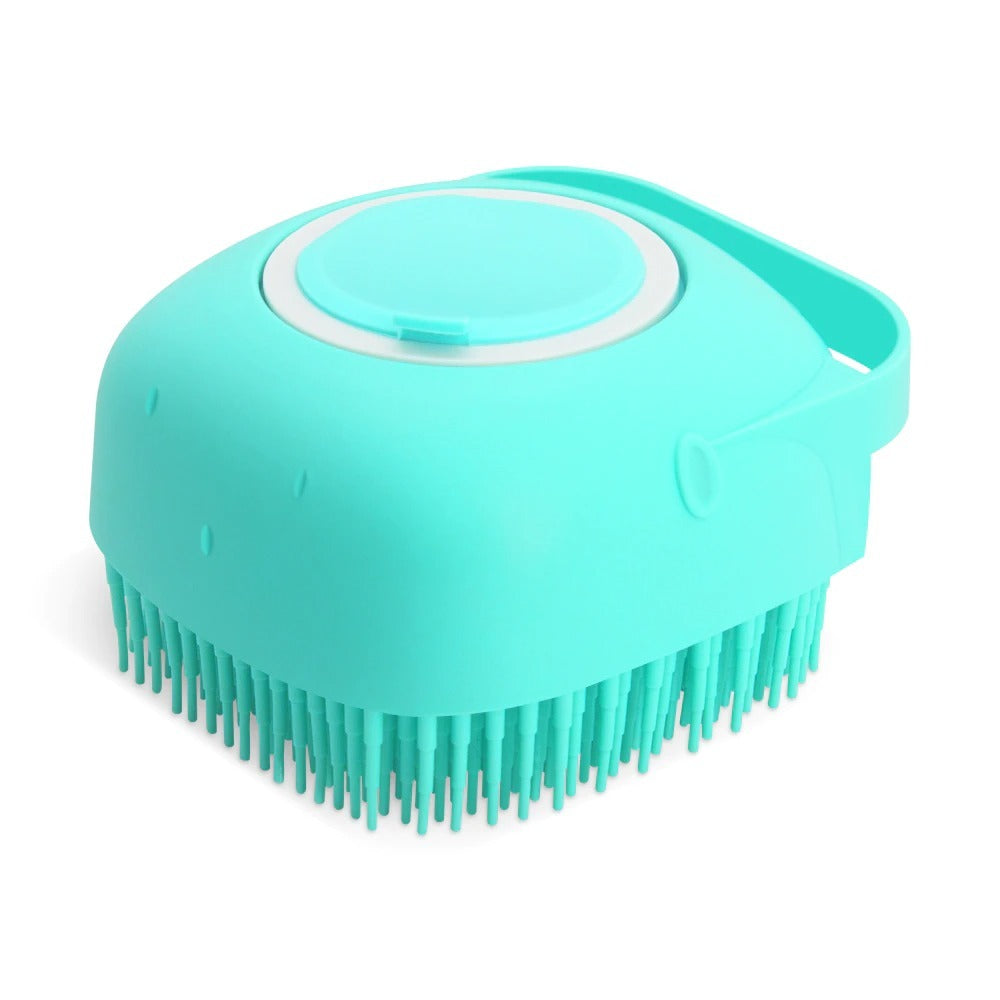 2-in-1 Silicone Soap Scrubber Dispenser – Bath Brush & Massager
