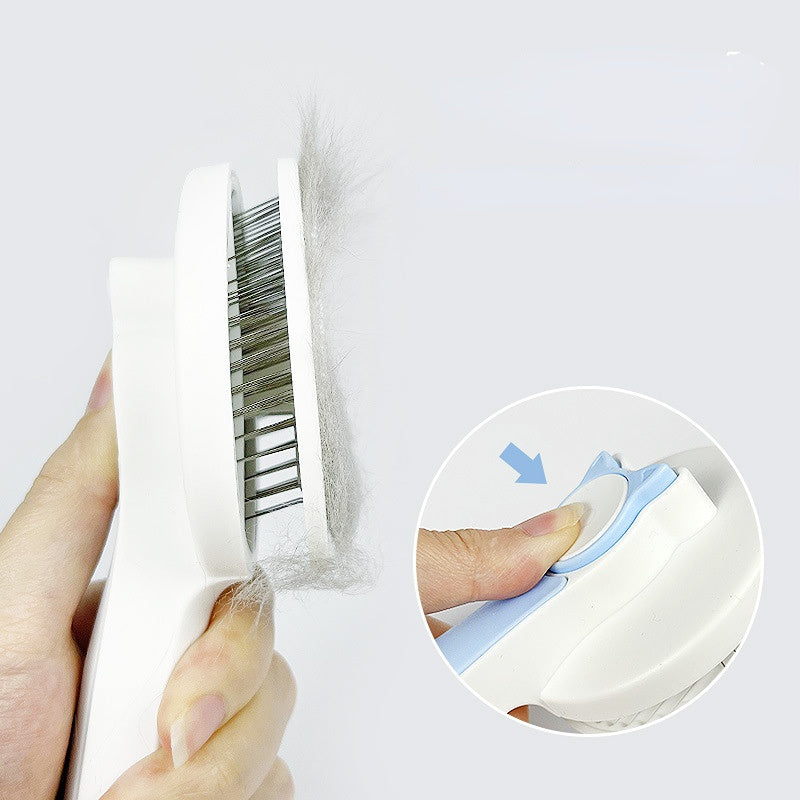 Self-Cleaning Slicker Brush for Dogs & Cats – Grooming, Shedding & Massage Tool