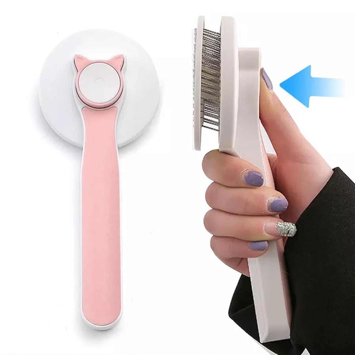 Self-Cleaning Slicker Brush for Dogs & Cats – Grooming, Shedding & Massage Tool