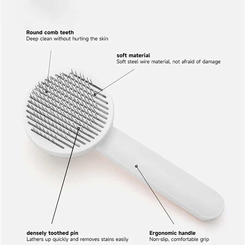 Self-Cleaning Slicker Brush for Dogs & Cats – Grooming, Shedding & Massage Tool