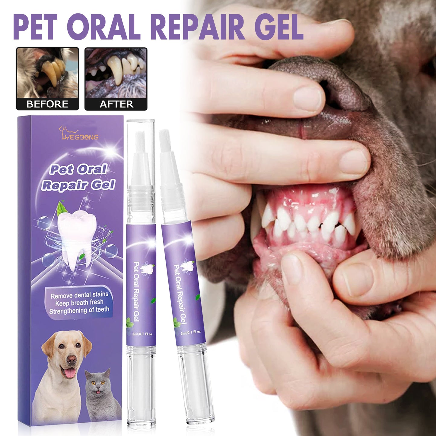 Pet Mouth Repair Gel – Oral Care for Dogs & Cats (3ml)