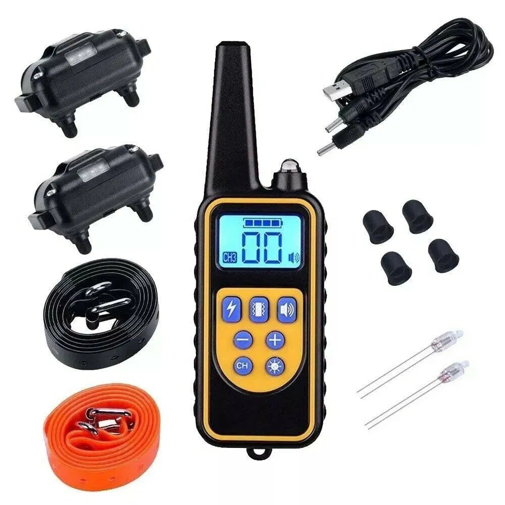 Digital Dog Training Collar Waterproof Rechargeable Remote Control Pet with LCD Display for All Size Shock Vibration Sound -3000 FT