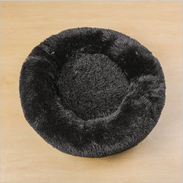 Luxury Calming Donut Pet Bed – Anti-Anxiety Plush Bed for Dogs & Cats