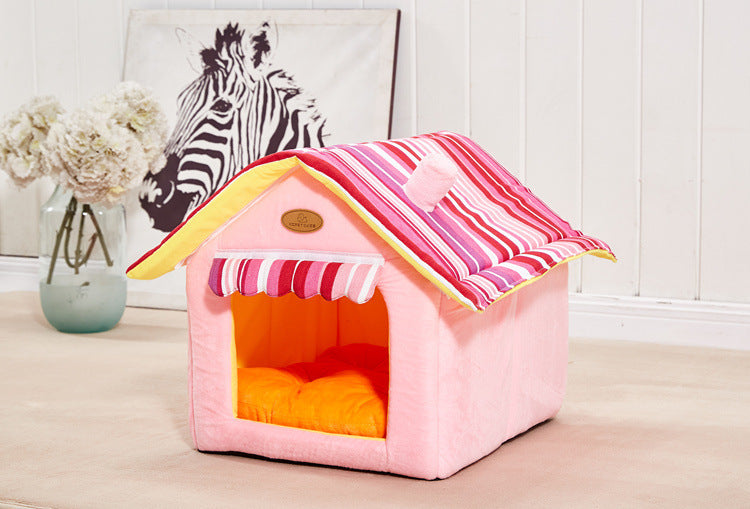 Folding Pet House & Bed – Dual Purpose Warm Cat & Dog House