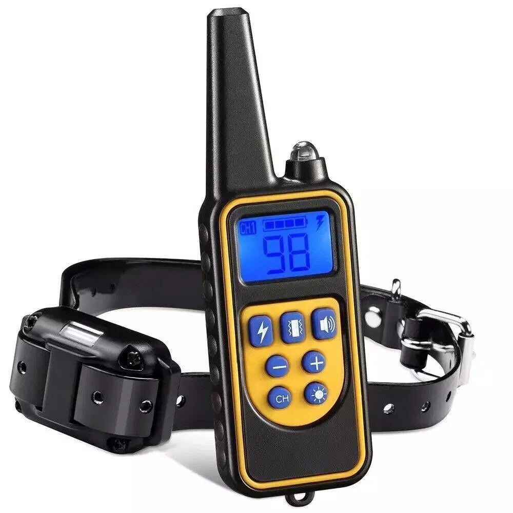 Digital Dog Training Collar Waterproof Rechargeable Remote Control Pet with LCD Display for All Size Shock Vibration Sound -3000 FT