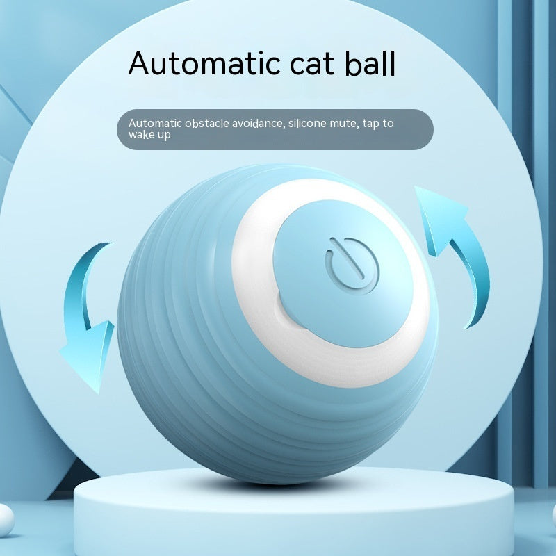 Rechargeable Cat Interactive Ball Toy – Automatic Rolling Silicone Play Ball