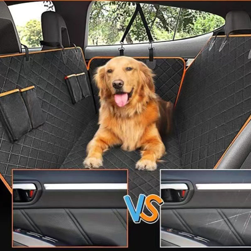 Dog Car Seat Cover – Waterproof Oxford Cloth Pet Travel Mat with Double Pockets