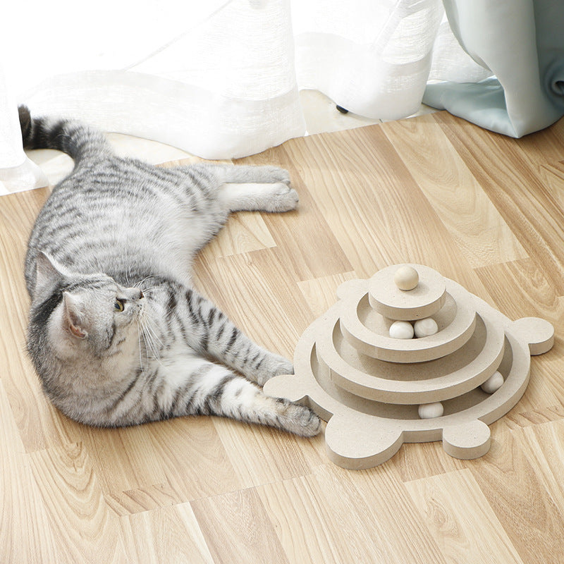 Tortoise Cat Scratching Board with Ball Toy – Durable Cotton Rope Play Mat