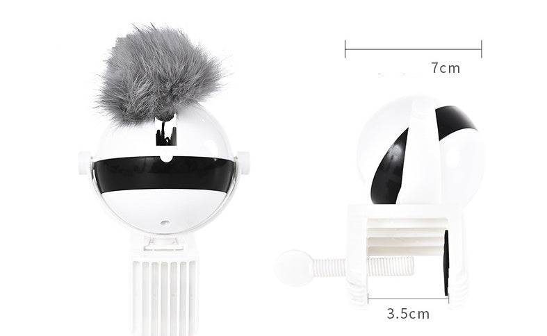 Interactive Electric Cat Toy with Rope & Real Fur Ball – Fun Play Ball for Cats