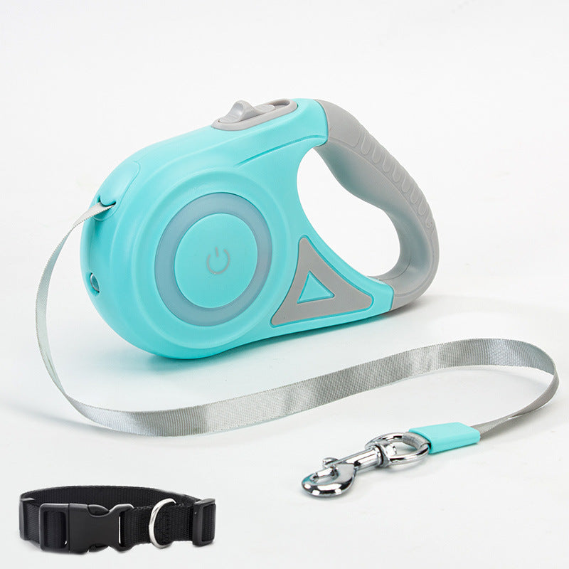 Retractable Dog Leash with One-Hand Brake – Telescopic, Explosion-Proof Options, with Optional Collar