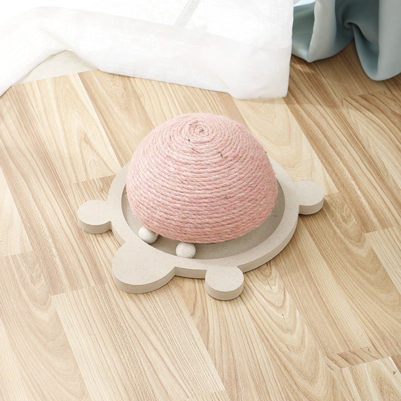 Tortoise Cat Scratching Board with Ball Toy – Durable Cotton Rope Play Mat