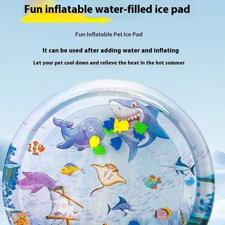 Inflatable Cat Water Playmat Bed – Cooling PVC Ice Pad with Fun Designs