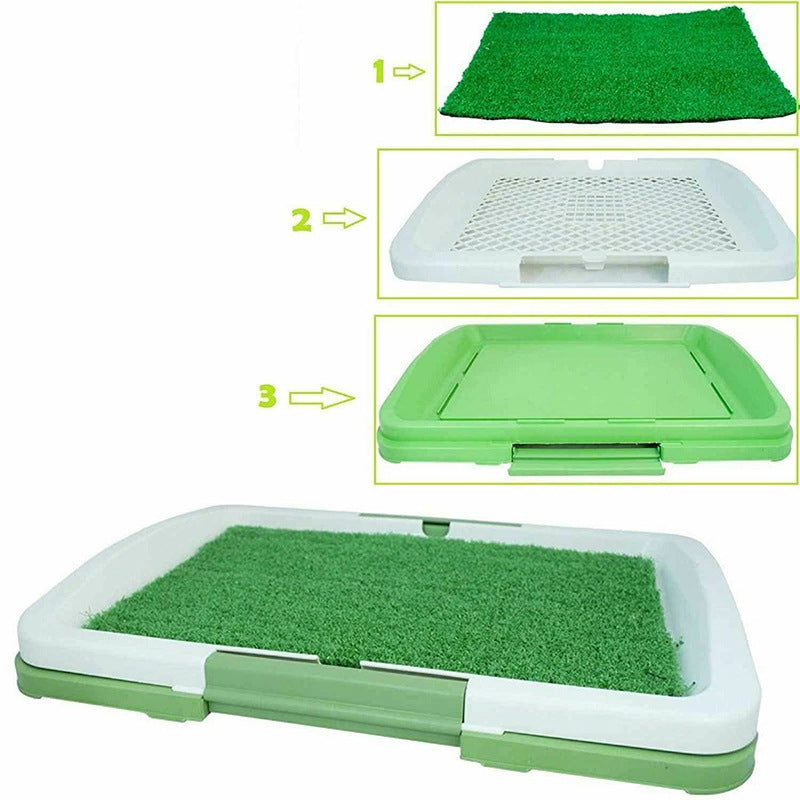Pet Training Toilet with Detachable Mesh & Lawn Carpet – Indoor Dog & Puppy Potty