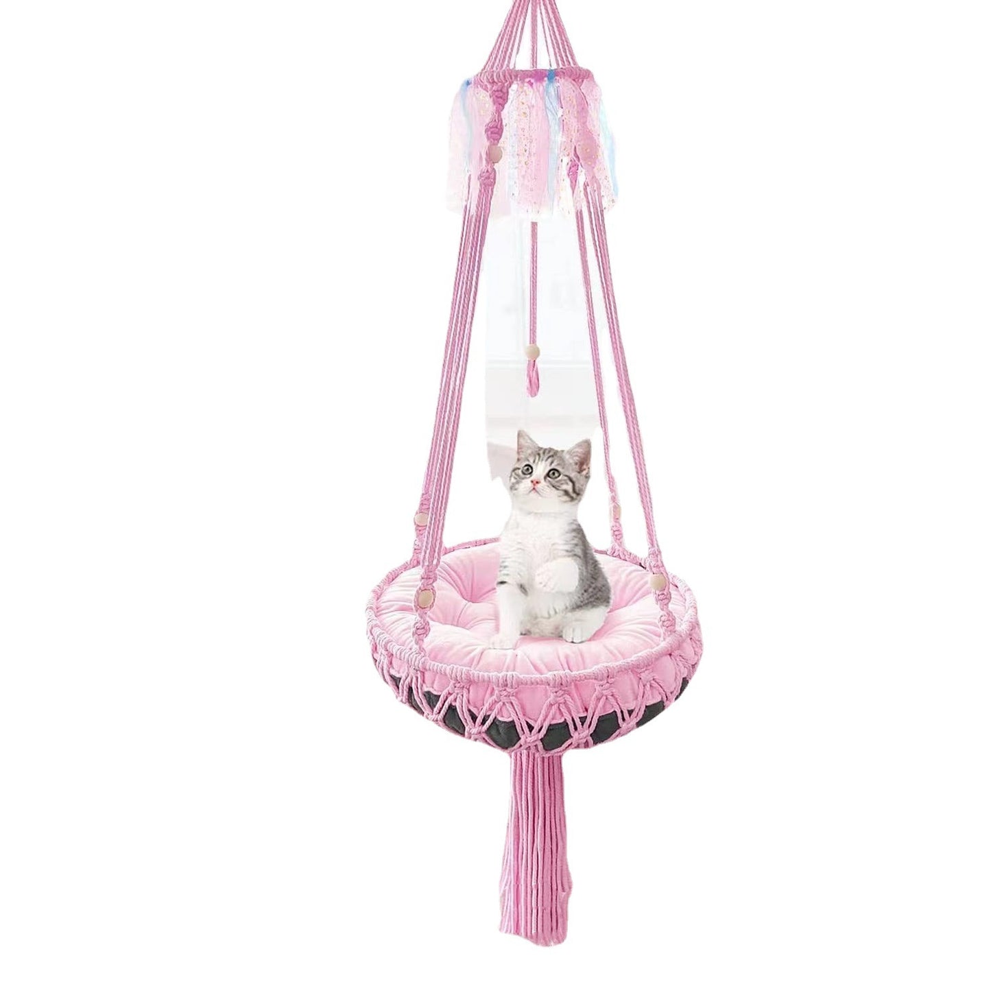 Handmade Cotton Cat Hammock – Hanging Bed with Optional Cushion