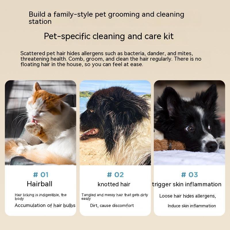 Pet Grooming Vacuum & Trimming Kit – 3L Dust Cup, 10kpa Suction, Wired