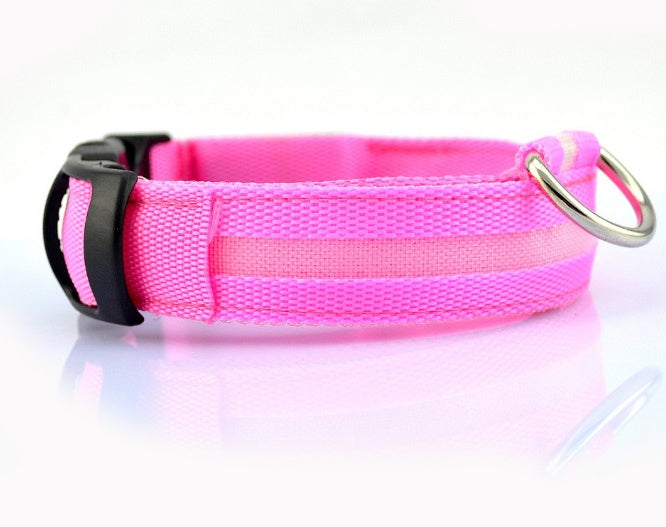 LED Nylon Dog Leash & Collar Set – Glow-in-the-Dark Flashing Pet Gear for Night Safety