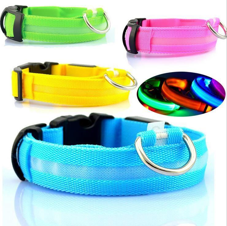 LED Nylon Dog Leash & Collar Set – Glow-in-the-Dark Flashing Pet Gear for Night Safety