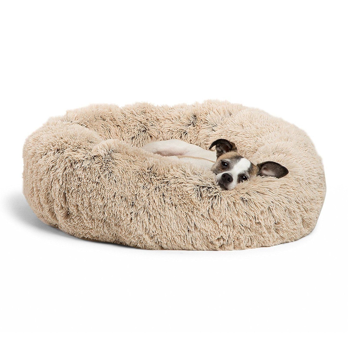 Luxury Calming Donut Pet Bed – Anti-Anxiety Plush Bed for Dogs & Cats