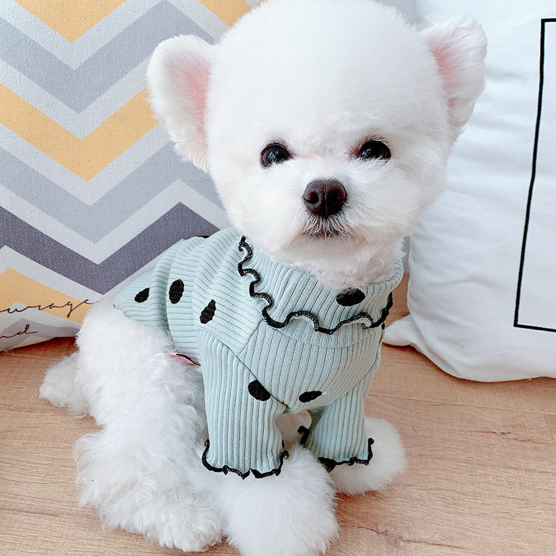 Polka Dot Cotton Pet Shirt – Cute Dog & Cat Outfit