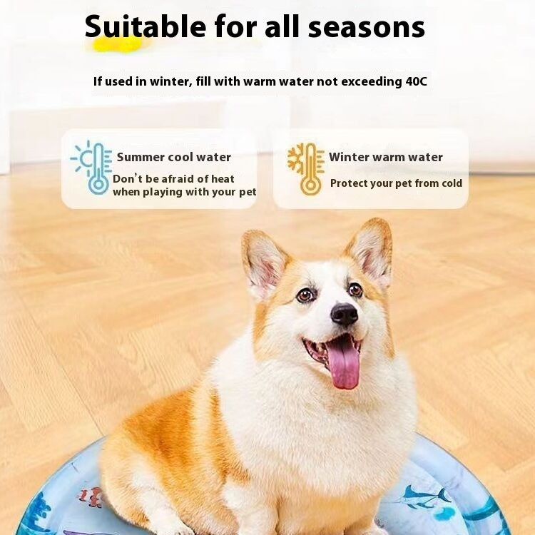 Inflatable Cat Water Playmat Bed – Cooling PVC Ice Pad with Fun Designs