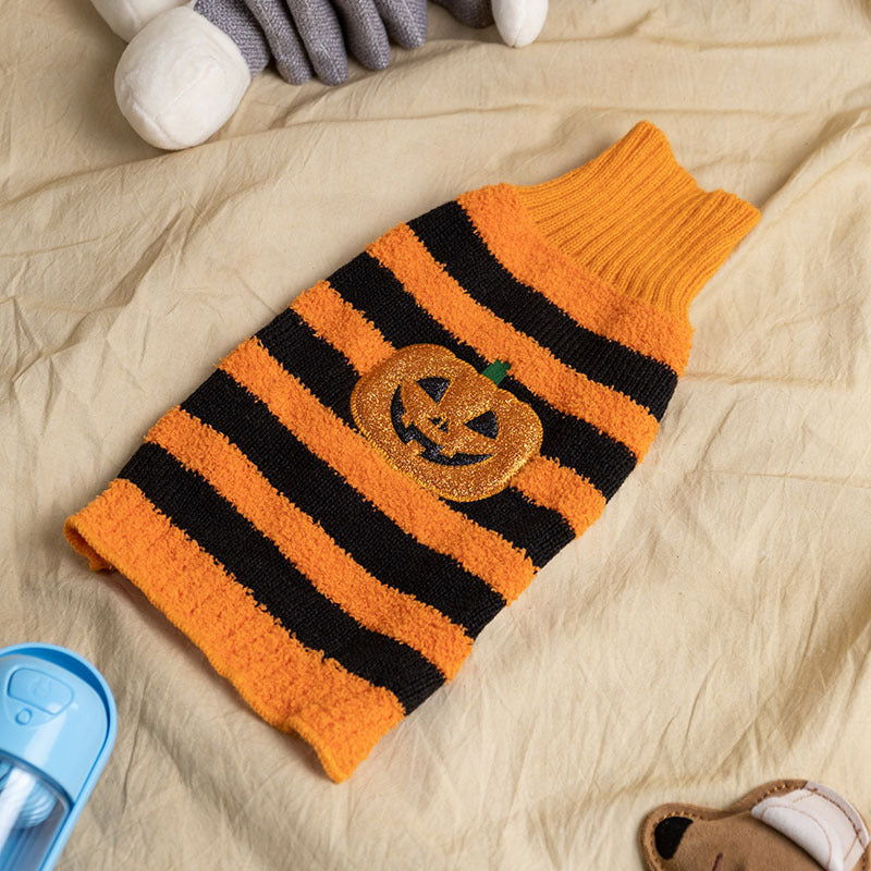 Halloween Dog Sweater – Cozy Knit Pet Outfit for Small Dogs