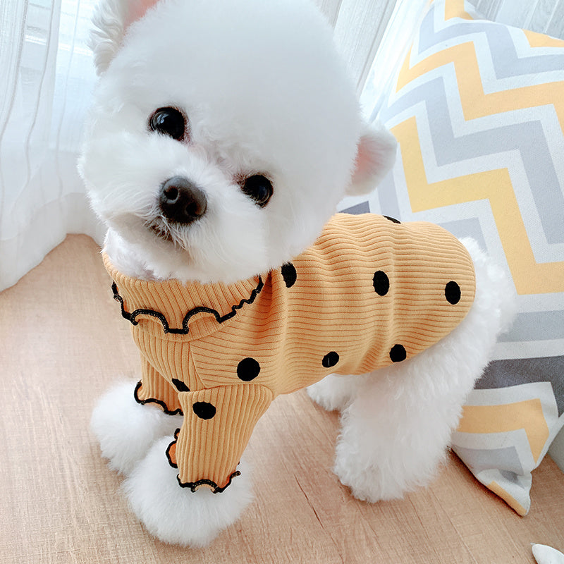 Polka Dot Cotton Pet Shirt – Cute Dog & Cat Outfit